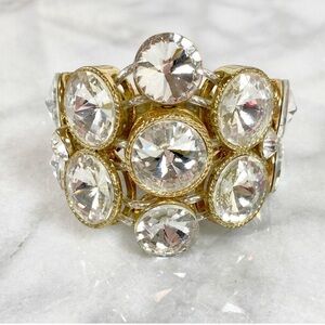 Gold & Crystal Fashion Statement Bracelet